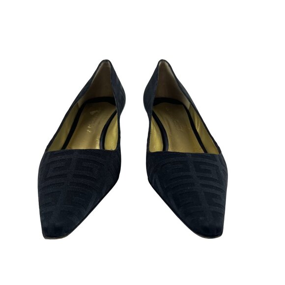 Givenchy Classic Womens Size 40 Black Monogram Pointed Toe Kitten Heel Pumps - Picture 4 of 13